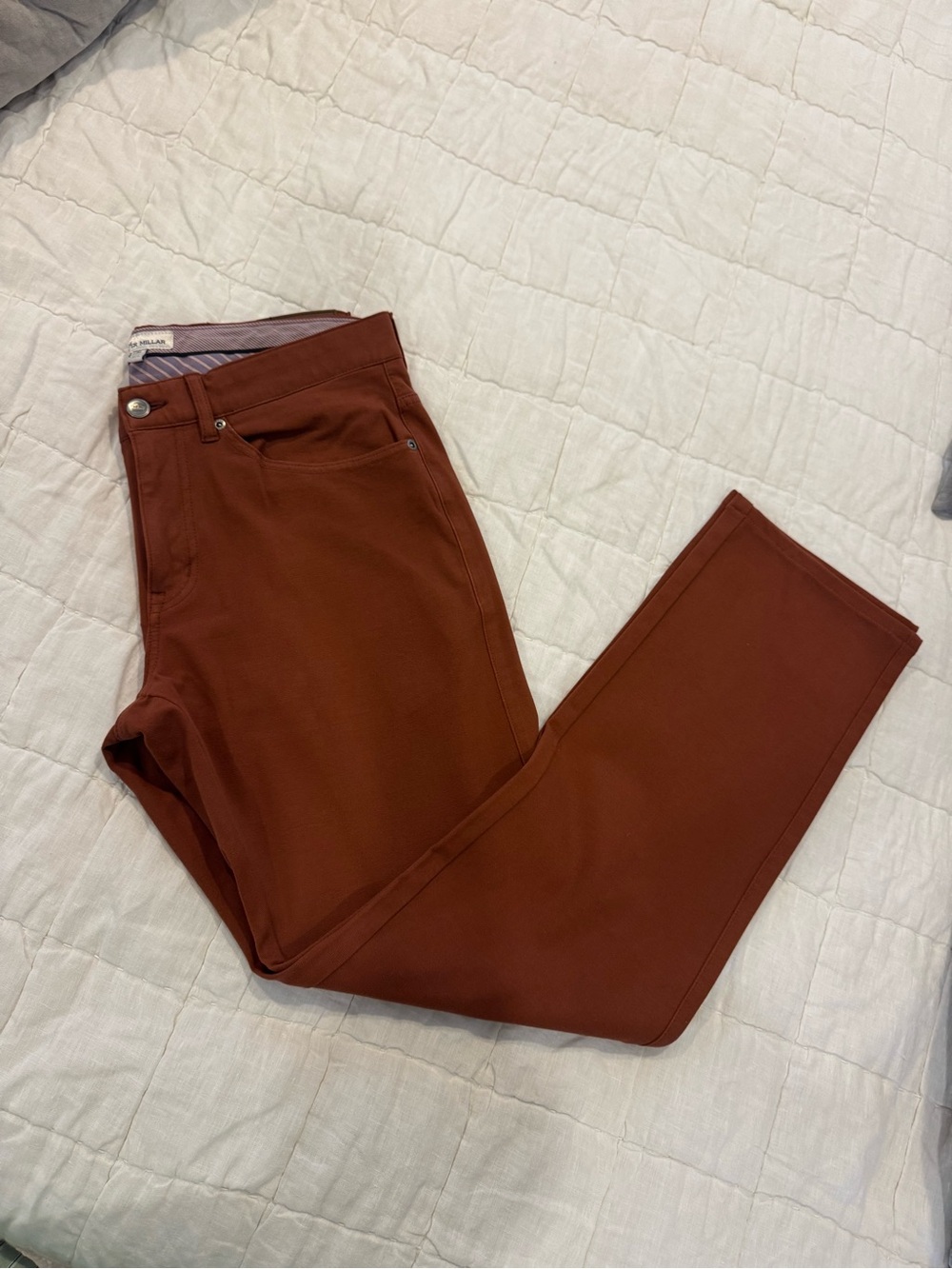 Peter Millar Men’s Rust Orange 5-Pocket Pants Size 32 Straight Leg